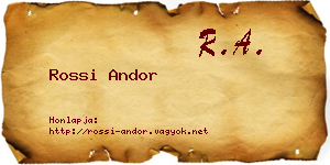 Rossi Andor névjegykártya